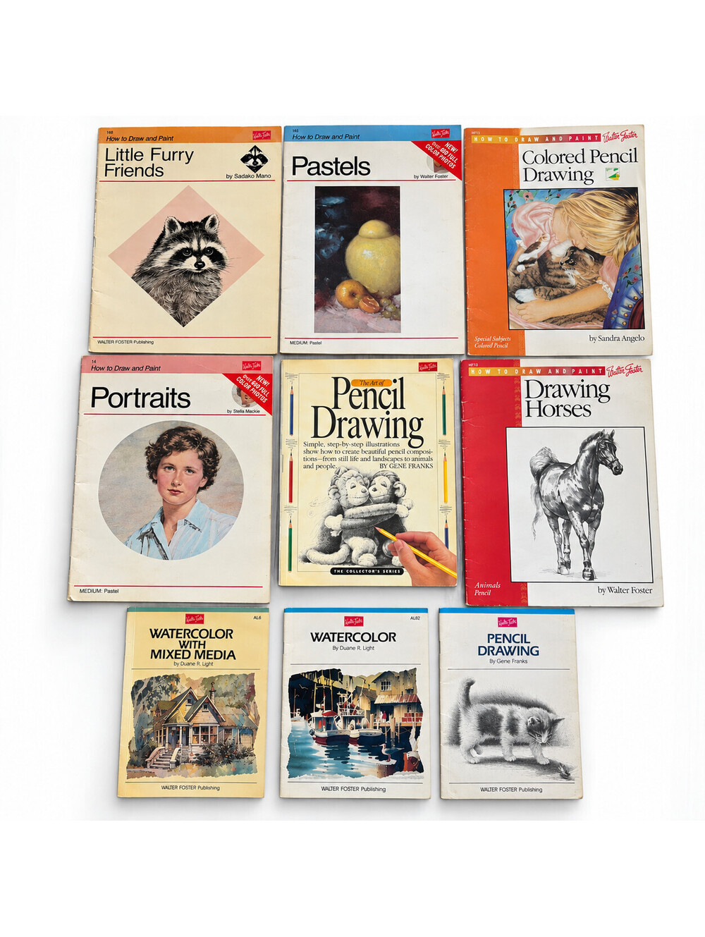 Vintage Walter Foster Art Instruction Books PB Lot of 9 Drawing Painting Pastels